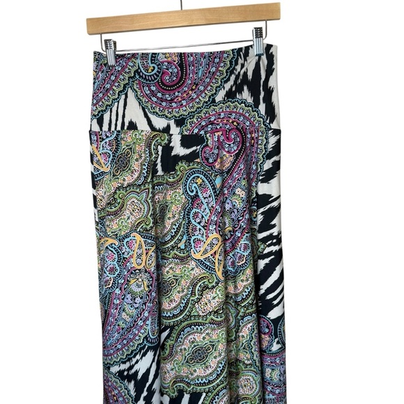 Sunny Leigh Maxi Skirt Small Mixed Print Zebra Animal Boho Gypsy Stretch Artsy - Picture 2 of 8